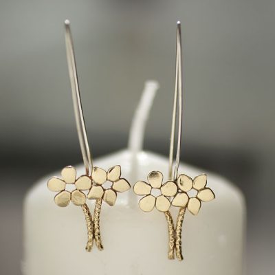 Uzun Buket Bronz Küpe