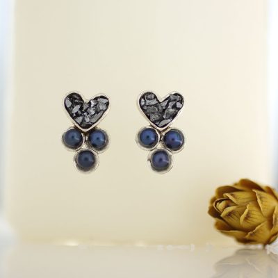 İncili Terahertz Kalp Küpe