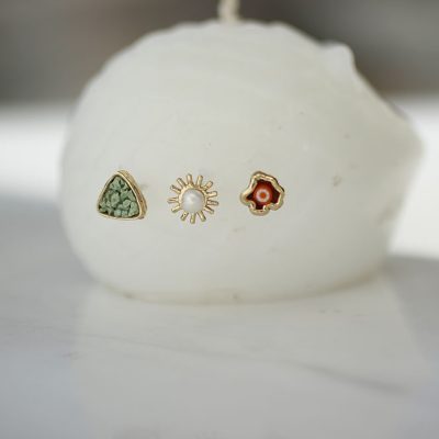 Üçlü Su Yeşili Küpe