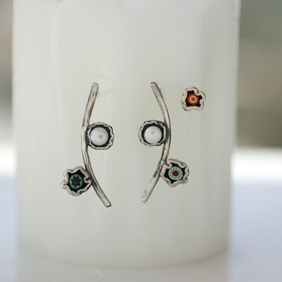 Üçlü Dal Gümüş Küpe