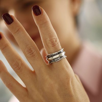 İç içe Gümüş Yüzük