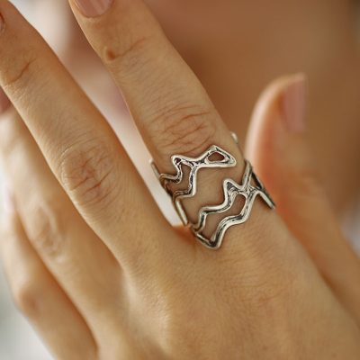 Akış Nehir Gümüş Yüzük