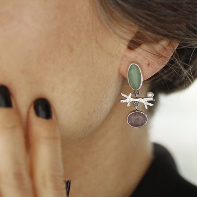 Rose Quartz ve Aventurin Küpe