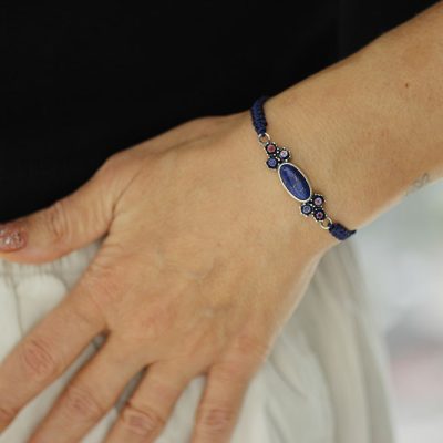 Oval Lapis Lazuli Murano Bileklik